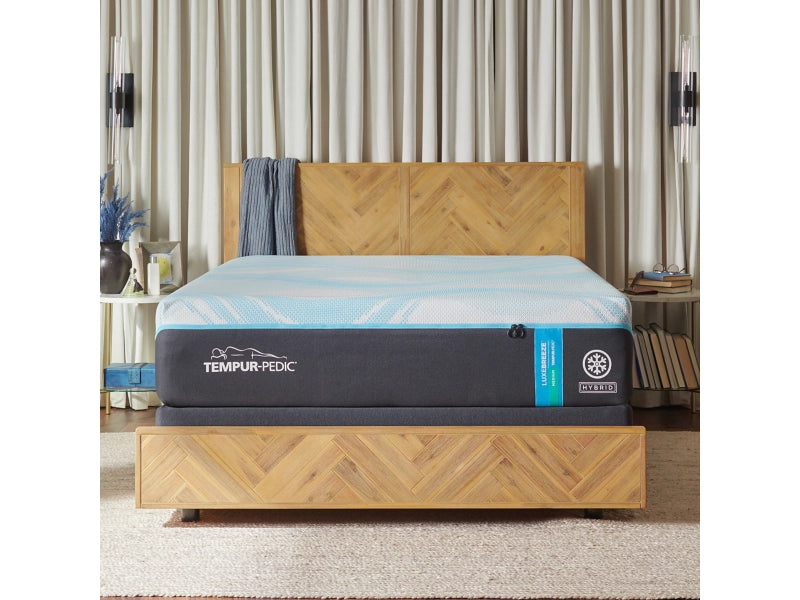 TempurPedic Luxe Breeze (10-Degrees Cooler) Soft & Medium Hybrid Options.