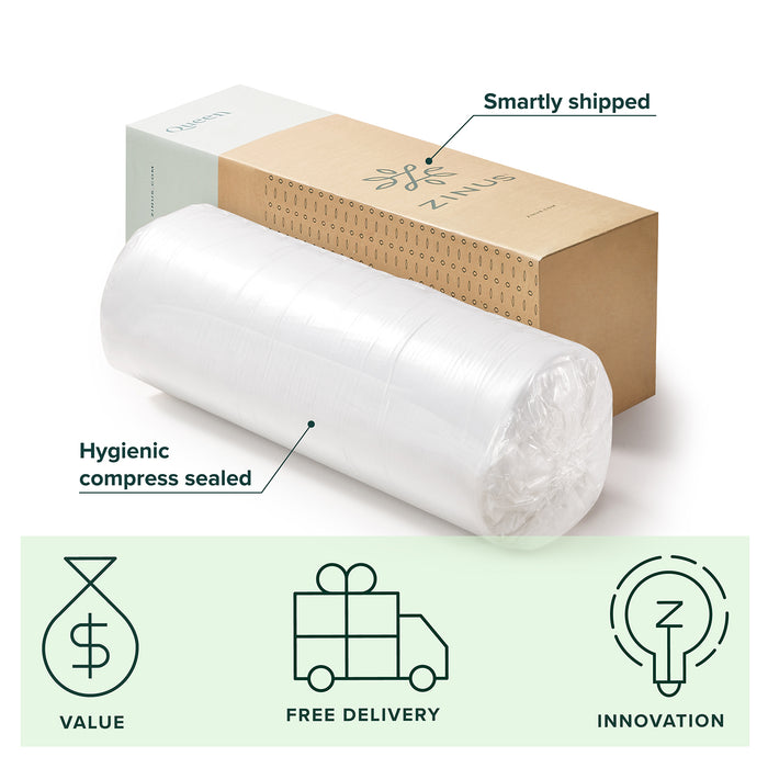 Zinus Pressure Relief 8-inch Twin XL Cooling Green Tea Memory Foam Mattress.