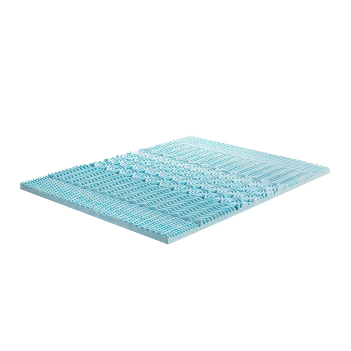 Spa Sensations Zinus 1" Queen Green Tea Gel Memory Foam Zoned Support Mattress Topper.