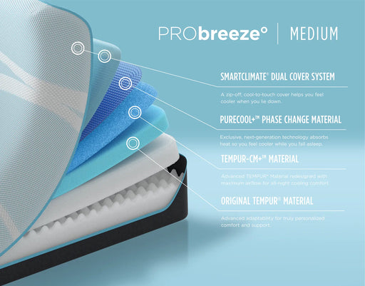 TEMPUR-PEDIC- PRObreeze° 2.0, Medium 12" Tempurpedic