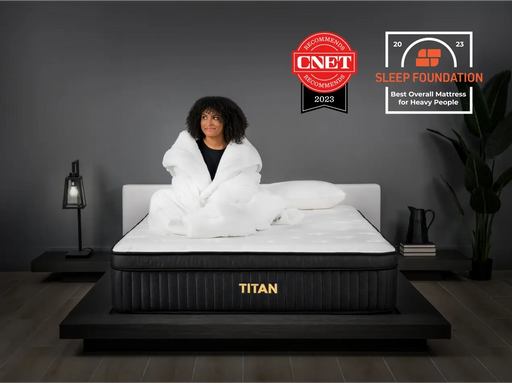 Titan™ Plus Luxe 13" Medium-Firm Mattress, Optional GlacioTex™ Cooling Cover.