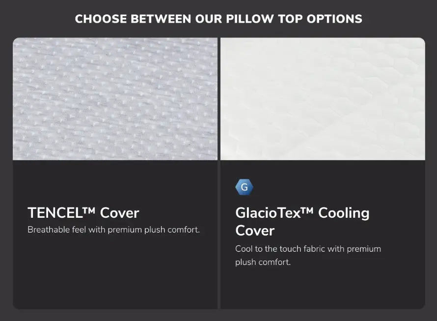 Helix™ Moonlight Luxe 13.5” Mattress, Optional GlacioTex™ Cooling Pillowtop (Soft, Back & Stomach Sleeper).