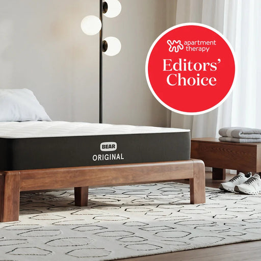 The Bear Original mattress in a lifestyle setting with accolade.
