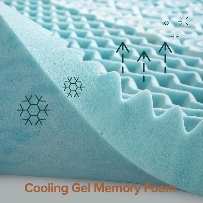 Spa Sensations by Zinus 1" Green Tea Gel Memory Foam Zoned Support Mattress Topper, Queen Zinus