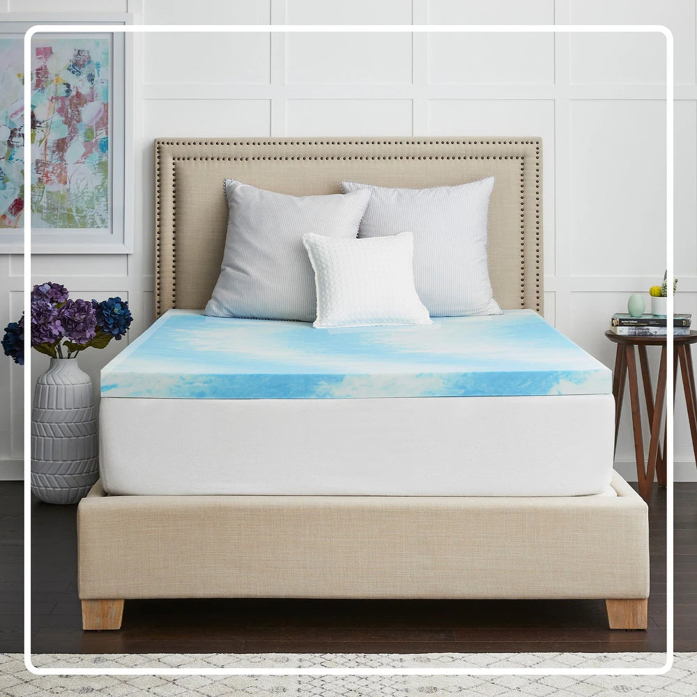 Sealy Chill Gel Memory Foam Mattress Topper w Cover 2 3 inch Heigh Mattress Brands