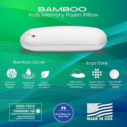 I Love Pillow™ Bamboo KIDS Memory Foam Pillow I Love Pillow