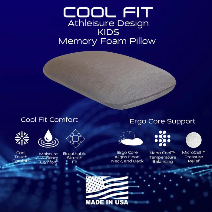 I Love Pillow™ COOL FIT Kids Memory Foam Pillow (4 COLORS TO SELECT)