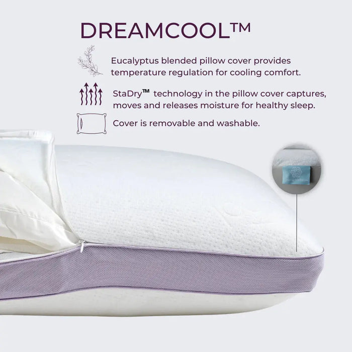 DreamFit™ Adjustable Quattro Pillow (4 Removable Inserts) with Washable Cover Dreamfit