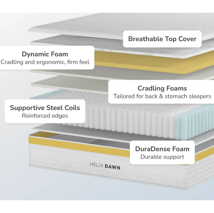Helix™ Dawn 11.5" Mattress with Optional GlacioTex Cooling Pillow Top