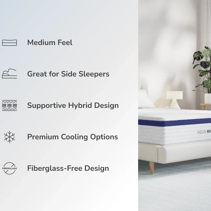 Helix™ Midnight Core 11.5" Mattress with Optional GlacioTex Cooling Pillow Top