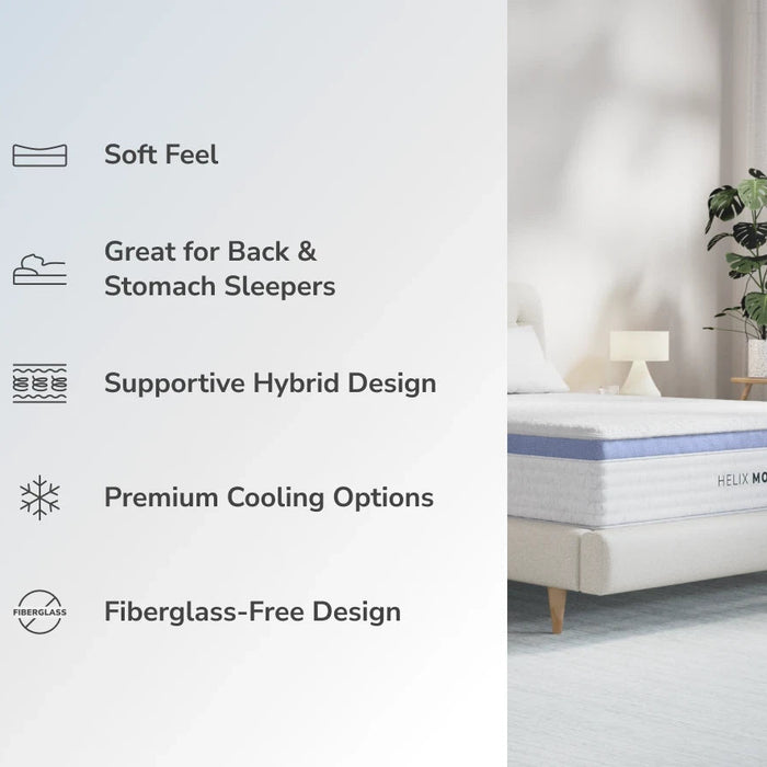 HELIX™ Moonlight Core 11.5” Mattress with Optional GlacioTex Cooling Pillowtop Cover