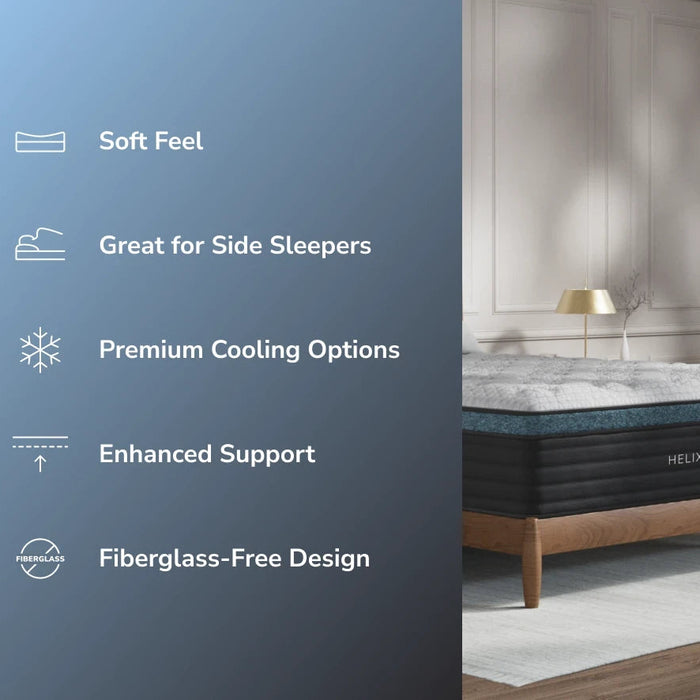Helix™ Sunset Luxe 13.5" Mattress, Optional GlacioTex™ Cooling Pillowtop (Soft)