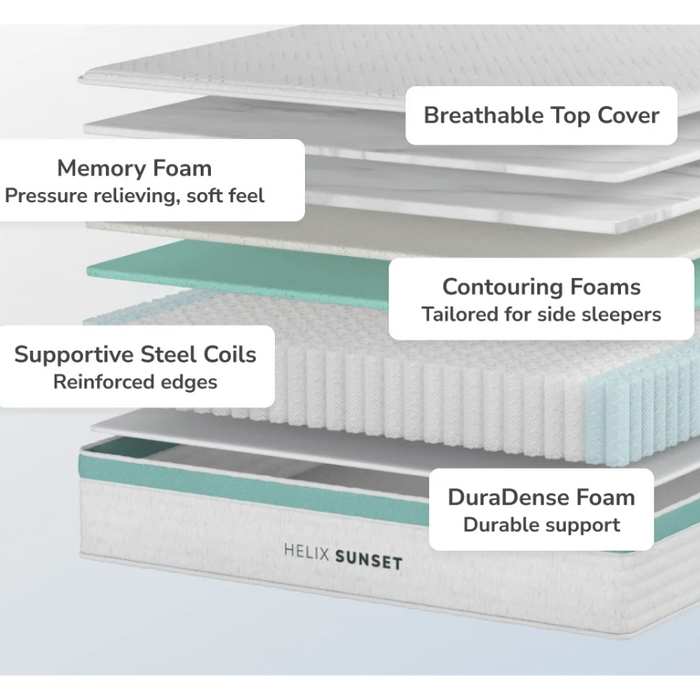 Helix™ Sunset Core 11.5" Mattress with Optional GlacioTex™ Cooling Cover