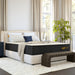 Bedroom with a featuring Nolah mattress, pillows, and a plant near a window.