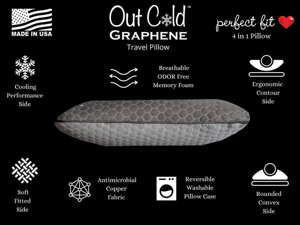 I Love Pillow™ OUT COLD™ Graphene Memory Foam Travel Pillow