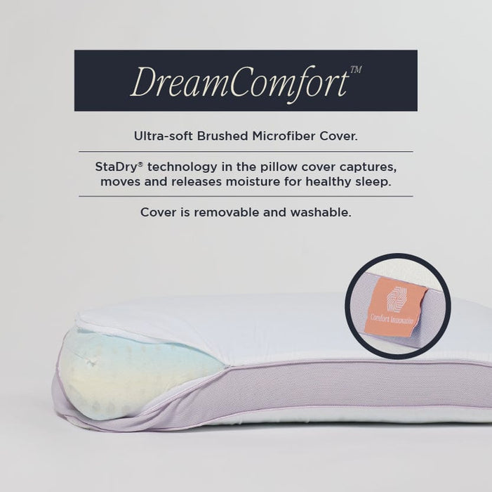 DreamFit™ Max Cooling Memory Foam Pillow with Washable Cover