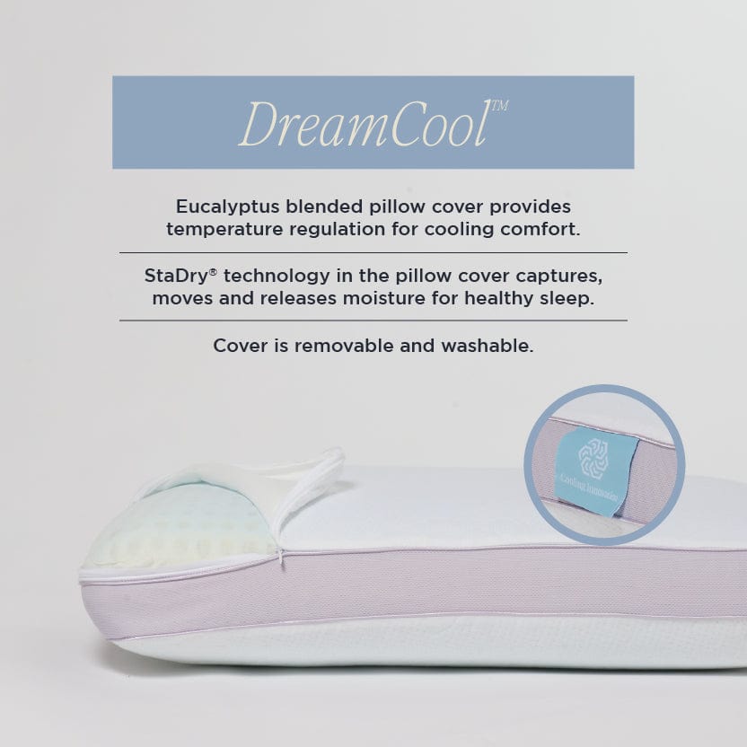 DreamFit™ Max Cooling Memory Foam Pillow with Washable Cover