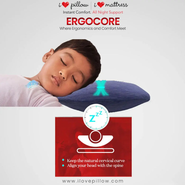 I Love Pillow™ COOL FIT Kids Memory Foam Pillow (4 COLORS TO SELECT)
