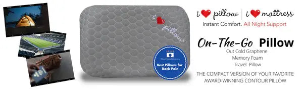 I Love Pillow™ OUT COLD™ Graphene Memory Foam Travel Pillow I Love Pillow