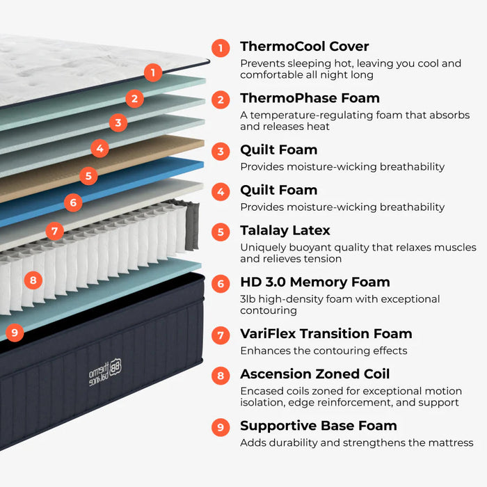 Brooklyn Bedding™ - ThermoBalance LX Latex Hybrid Mattress